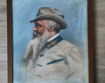 Nice Antique German School Pastel on Paper Drawing 'Portrait of a Man '