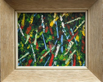 Vintage 1960&#39;s Oil on Canvas Abstract Expressionist Painting, Manner of Jean Paul Riopelle