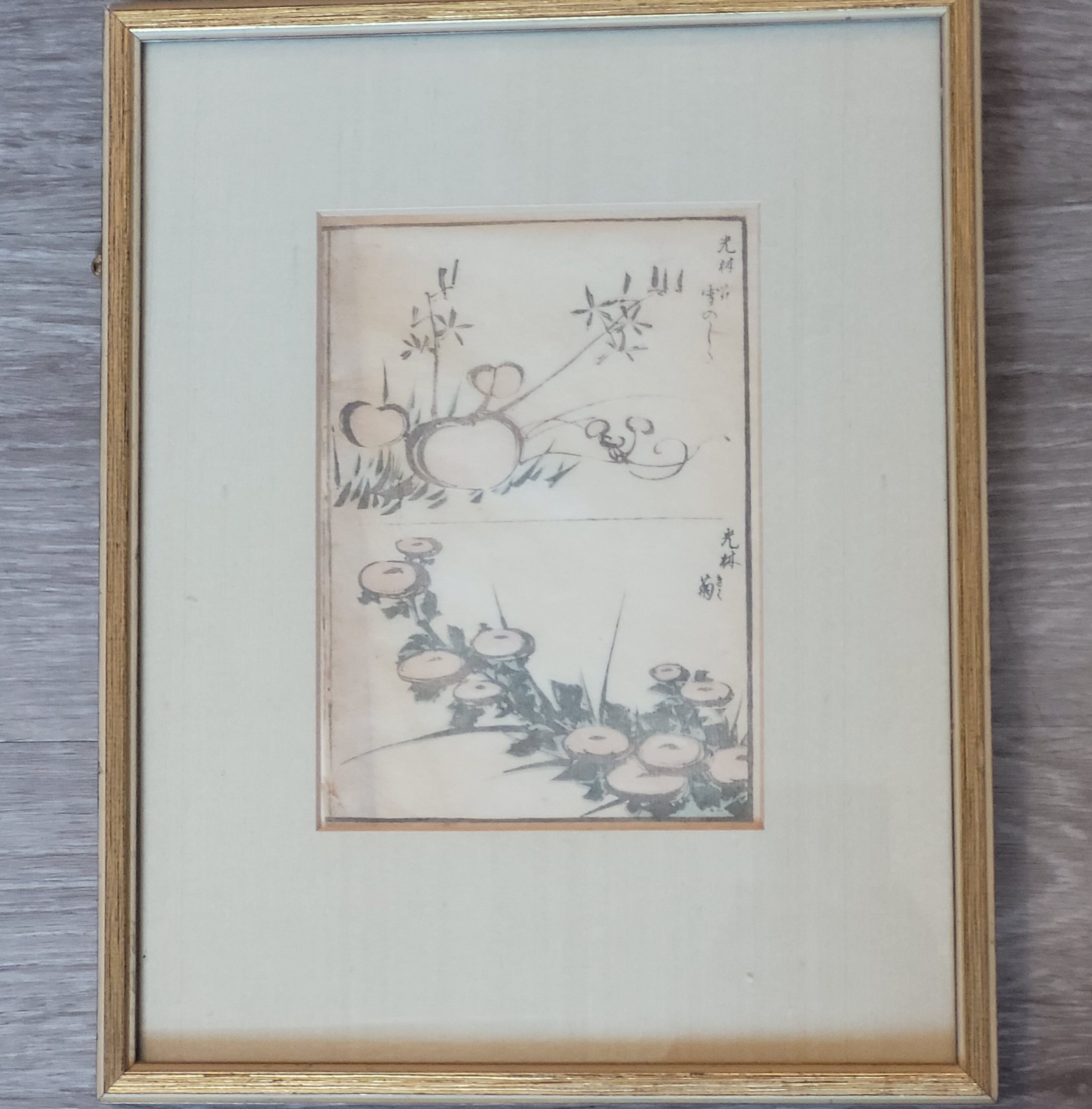 Lovely Antique Circa Late 17th- Early 18th Century Japanese Woodcut by Master Artist & Founder of The Rinpa School, Ogata Korin (1658-1716)