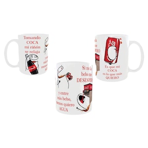 Diseño para sublimacion: Tomando coca taza flork diseño digital opcion 3- DIGITAL DESIGN ONLY