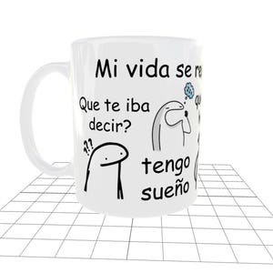 Diseño para sublimacion: Mi vida se resume en 5 frases flork diseño digital taza