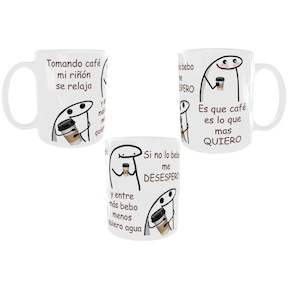 Diseño para sublimacion: Tomando cafe taza flork diseño digital- DIGITAL DESIGN ONLY