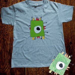 Kinderzeichnungen auf T-Shirt für Kinder Druck mehrfarbig personalisiertes T-Shirt Kinder personalisiertes Geschenk Bild 1