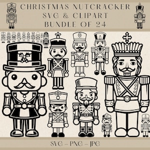 Cascanueces navideño SVG, Cascanueces Clipart, Cascanueces PNG, Cascanueces Vector, Cascanueces Vintage SVG, Soldado de Navidad Clipart