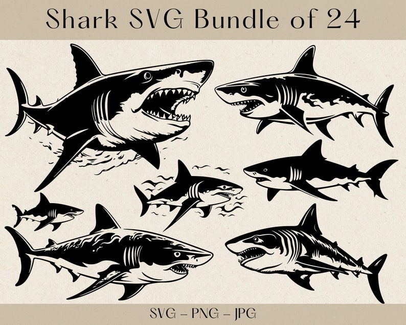 Hai SVG Bundle Hai SVG Hai Clipart Hai png Ozean svg Hai - Etsy.de