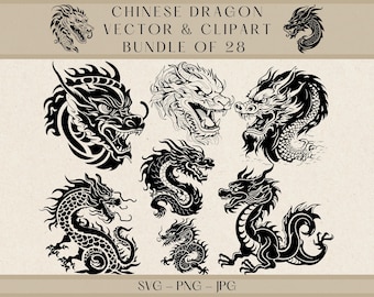 Chinese Dragon SVG, Chinese Dragon Vector, Chinese Dragon Clipart, Dragon SVG, Dragon Clipart, Dragon Vector, Dragon PNG, Dragon Silhouette