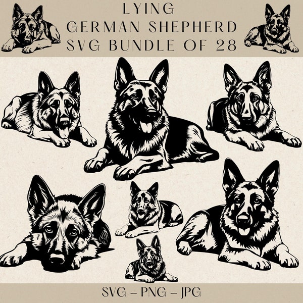 Lying German Shepherd SVG, German Shepherd Clipart, German Shepherd svg, German Shepherd Silhouette, Dog Svg, Dog Clipart, Dog Silhouette