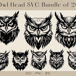 Owl Head SVG Bundle, Owl Head svg, Owl face svg, Owl svg, Owl head clipart, Owl face clipart, Owl Clipart, Owl silhouette, owl cut file