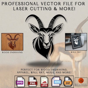 Antelope Head Silhouette SVG: African Wildlife Vector Clipart