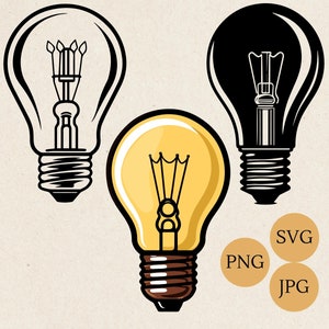 Light Bulb SVG, Bulb SVG, Lightbulb SVG, Light Bulb Clipart, Light Svg, Light Bulb, Light Bulb Vector, Light Bulb Clip Art, Light Bulb Png