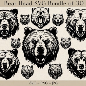 Bear Head SVG, Bear Head SVG Bundle, Bear Head Svg Cut Files For Cricut, Bear Clipart, Bear head clipart, Bear face svg, Bear face clipart