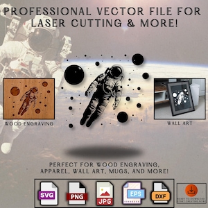 Floating Astronaut Silhouette SVG: Space Explorer Clipart (Digital Download)