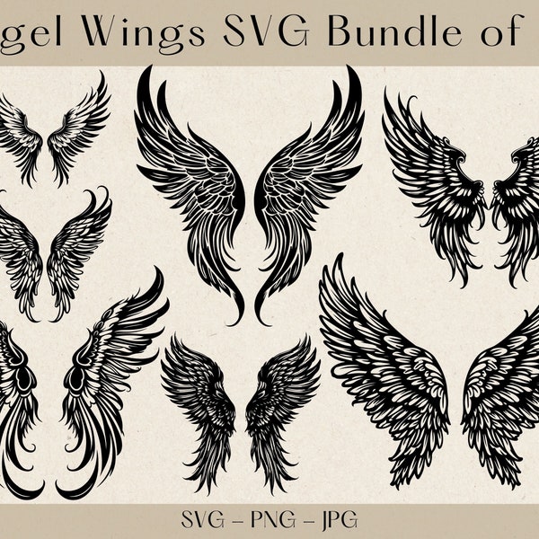 Angel Wings SVG Bundle, Angel Wings SVG, Angel Wings Clipart, Wings svg, Angel wings svg files for cricut, Wings Clipart, Wings silhouette