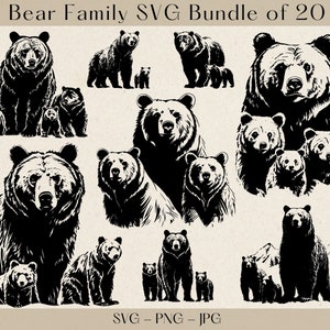 Bear Family SVG Bundle, Bear Family SVG, Bear Family Clipart, Baby Bear SVG, Mama Bear SVG, Family Bear SVG, Bear SVG bundle, bear SVG