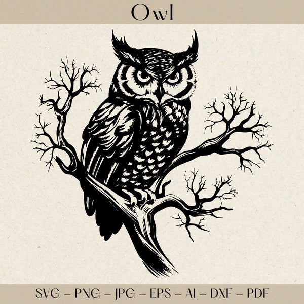 Owl SVG, Owl png, owl clipart, owl head, owl silhouette, owl cut files for cricut, bird silhouette, bird svg, forest animal svg, owl cricut