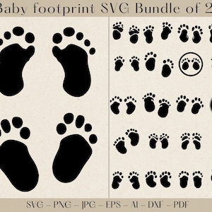 Baby Footprint SVG Bundle, Baby footprint svg, baby footprint, baby feet svg, baby footprints svg, png, dxf, jpg, baby svg, baby shower svg