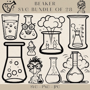 Beaker SVG, Science Svg, Chemistry SVG, Laboratory Svg, Scientist Svg, Chemistry Png, Chemistry Clipart, Science Clipart, Beaker Vector