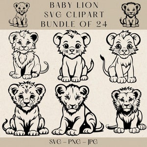 Baby Lion SVG, Baby Lion Clipart, Lion Svg, Lion Clipart, Doodle Animal Svg, Doodle Lion Svg, Cute Lion Svg, Lion Png, Lion Vector