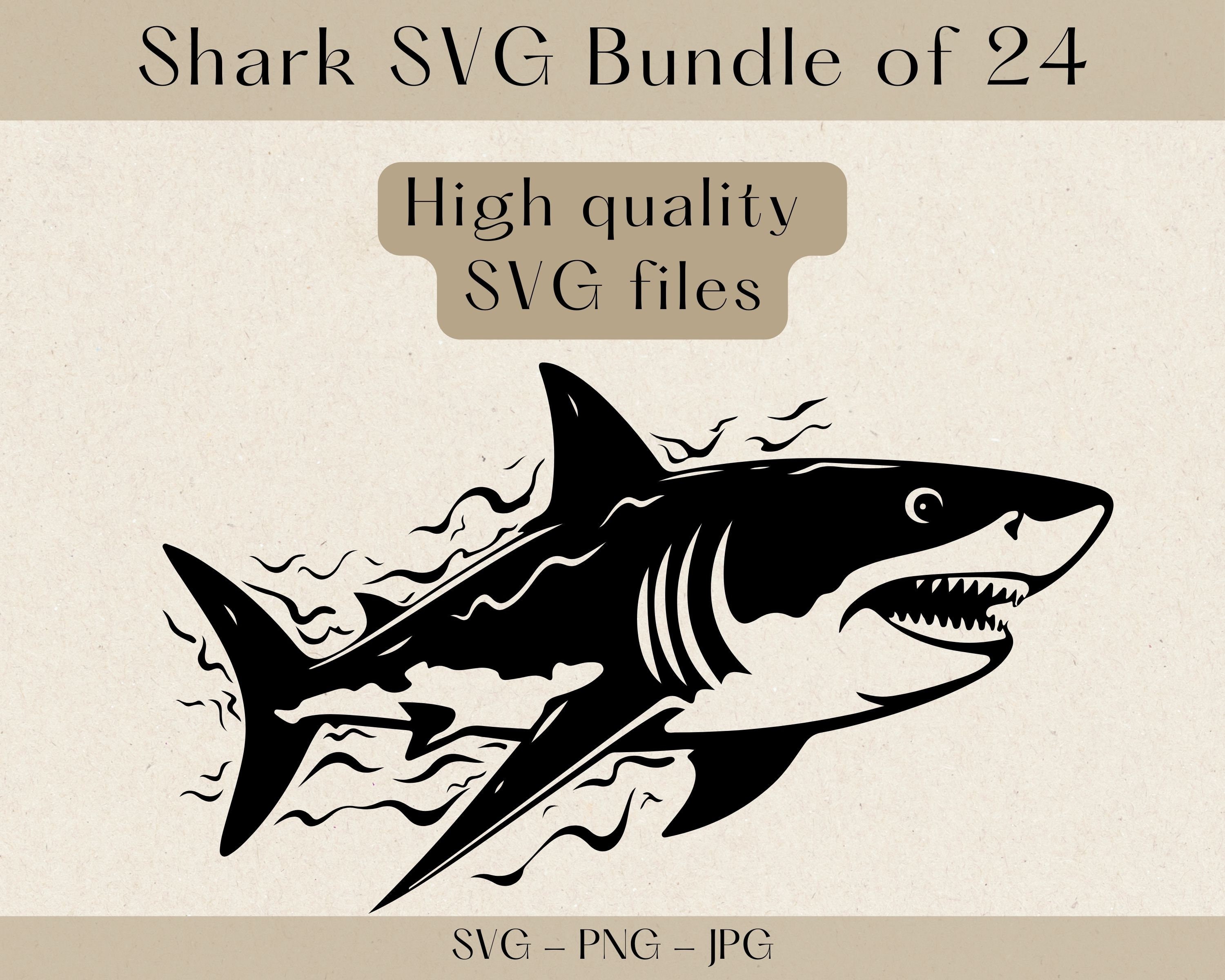 Shark SVG Bundle, Shark SVG, Shark Clipart, Shark Png, Ocean Svg, Shark