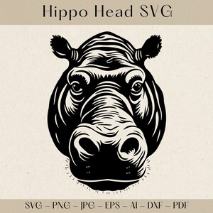 Głowa hipopotama SVG, Hipopotam SVG, Głowa hipopotama SVG, Hipopotam svg, Clipart hipopotama, Safari Animal svg, Safari svg, Głowa zwierzęcia svg