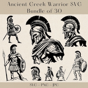 Antike griechische Krieger SVG, Spartan SVG, Hoplit SVG, Krieger Clipart, historische Clipart, Spartan Geist, alte Geschichte svg, Krieger svg
