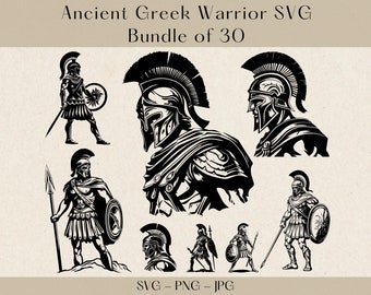 Ancient Greek Warrior SVG, Spartan SVG, Hoplite SVG, Warrior Clipart, Historical Clipart, Spartan Spirit, Ancient History svg, Warrior svg