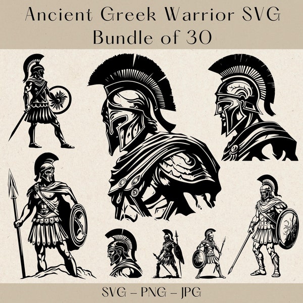 Guerrier grec ancien SVG, Spartan SVG, Hoplite SVG, Warrior Clipart, Clipart historique, Spartan Spirit, Histoire ancienne svg, Warrior svg