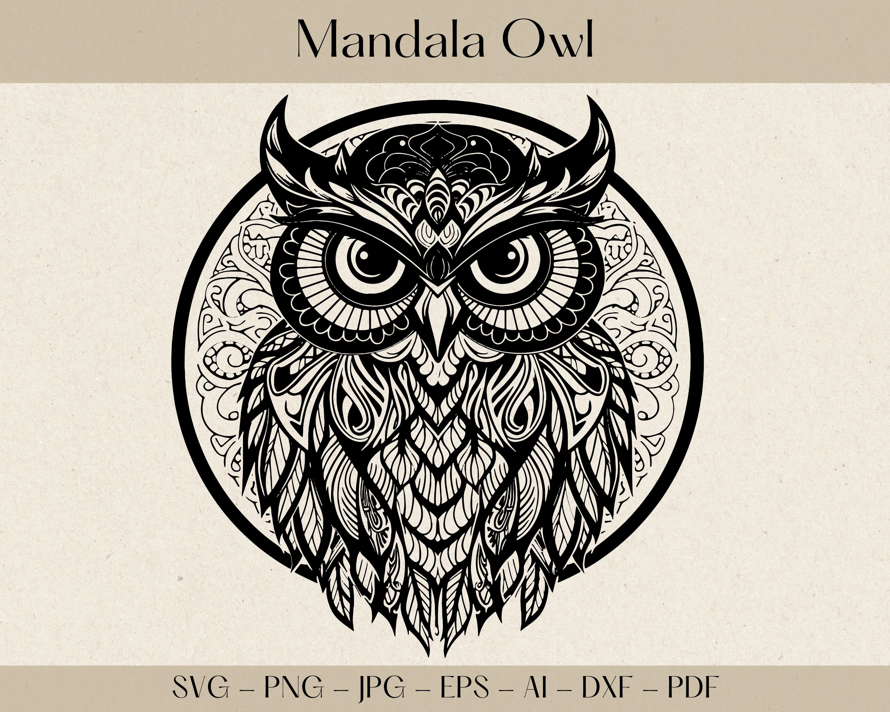 Owl SVG, Owl Mandala SVG, Mandala Owl Svg, Owl Clipart, Owl Tattoo, Owl ...