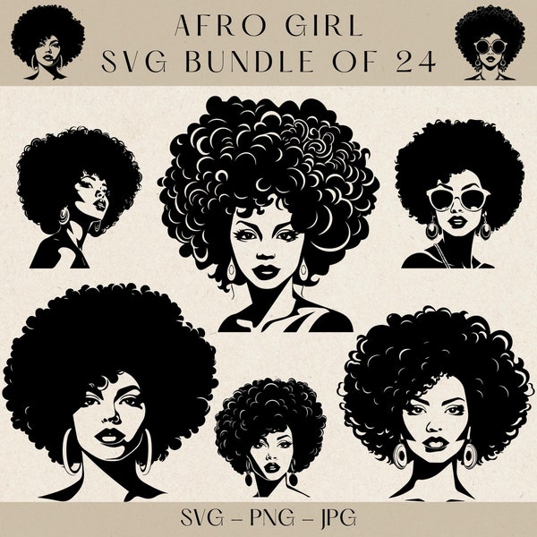 Afro SVG, Afro Girl SVG, Afro Woman Svg, Afro Ladies SVG, Afro Queen Svg, Afro Hair Svg, Black Woman Svg, Afro Lady Woman, Boss Lady Svg