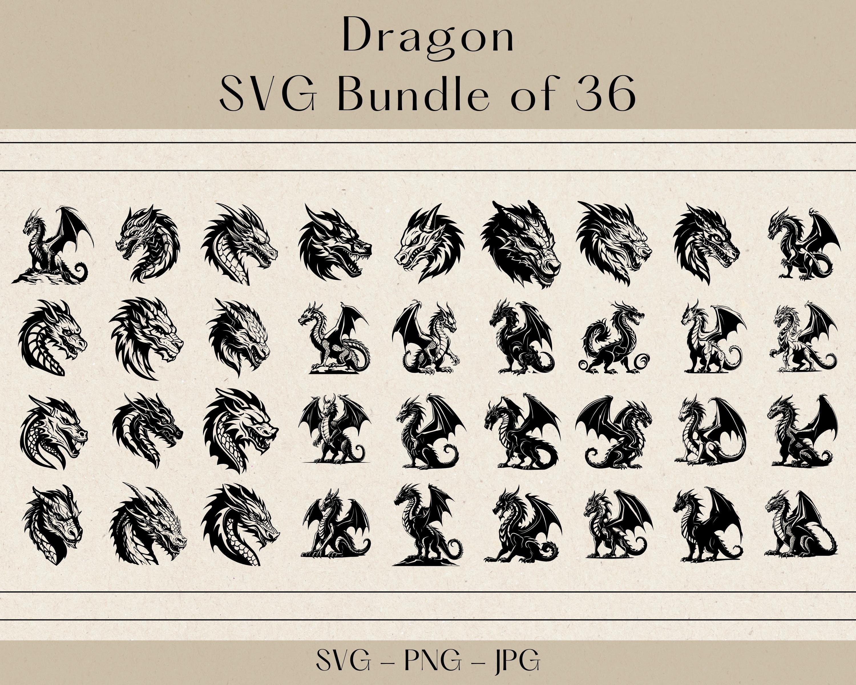 Dragon SVG, Bundle SVG Dragon, Clipart Dragon, vecteur Dragon, Dragon ...