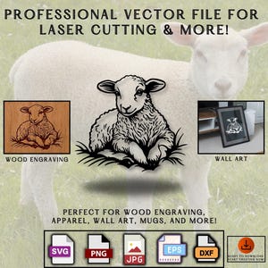 Lamb Silhouette SVG | Adorable Farm Animal Vector Clipart | Pastoral Nature Design for Cricut, Stickers, Wall Art & DIY Crafts