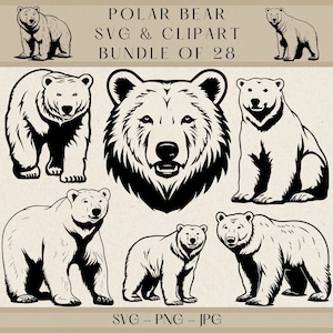 Niedźwiedź polarny SVG, Niedźwiedź polarny Png, Clipart niedźwiedzia polarnego, Wektor niedźwiedzia polarnego, Sylwetka niedźwiedzia polarnego, Niedźwiedź Svg, Boże Narodzenie Svg, Zimowe zwierzę Svg