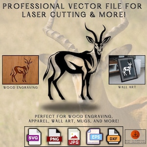 Antelope Silhouette SVG: African Wildlife Vector Clipart (Digital Download)