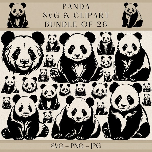 Panda SVG, Panda Png, Panda Clipart, Panda Vector, Panda Silhouette, Cute Panda Svg, Panda Bear SVG, Cute Panda Png, Cute Panda Clipart