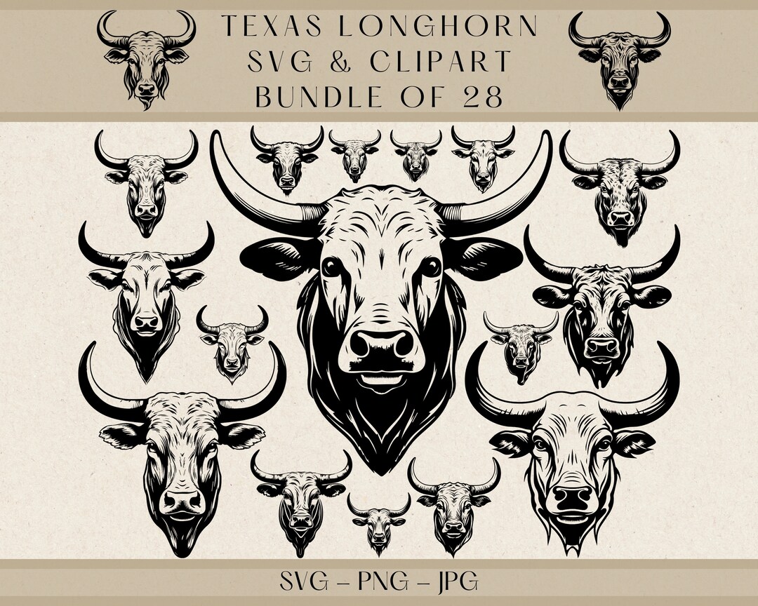 Texas Longhorn Svg, Longhorn Svg, Rodeo Svg, Bull Svg, Bull Head Svg