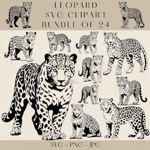 Leopard SVG, Leopard Clipart, Leopard png, leopard Vector, Animal svg, Safari animal svg, Leopard svg, Leopard Laser cut file, Cheetah svg