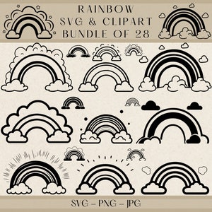 Rainbow Svg, Rainbow Png, Rainbow Clipart, Rainbow Vector, Rainbow Silhouette, Colorful Spectrum Svg, Rainbow Svg Cut Files for Cricut