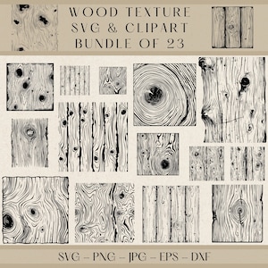 Wood Texture SVG Clipart: Rustic Wood Grain Designs (Digital Download)