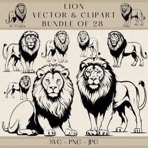 Lion SVG, Lion Clipart, Lion Vector, Lion Silhouette, Lion Svg Cut files for Cricut, Lion Cut File, Lion Png, Safari Animal Clipart