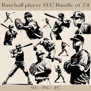 Baseball Player SVG, Baseball Player SVG Bundle, Baseball player Clipart, Baseball SVG, Baseball Clipart, Baseball pliki SVG dla Cricut