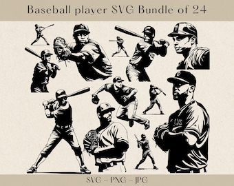 Baseball Player SVG, Baseball Player SVG Bundle, Baseball player Clipart, Baseball SVG, Baseball Clipart, Baseball pliki SVG dla Cricut