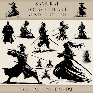 Samurai SVG, Samurai Clipart, Samurai PNG, Samurai Vector, Samurai Silhouette, Japanese Warrior SVG, Traditional Samurai Art, Bushido Svg