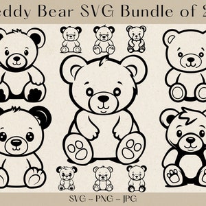 Teddy Bear SVG, Teddy Bear Clipart, Nursery svg, Teddy Bear svg files for cricut, Teddy Bear silhouette, Baby Bear svg, Teddy Bear png