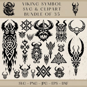 Viking Symbol SVG Clipart Bundle: Norse Mythology Designs (Digital Download)