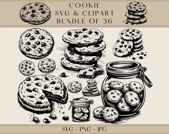 Cookie Svg, Cookie Png, Cookie Clipart, Cookie Vector, Cookie Silhouette, baking svg, bakery clipart, food clipart, cookies clip art