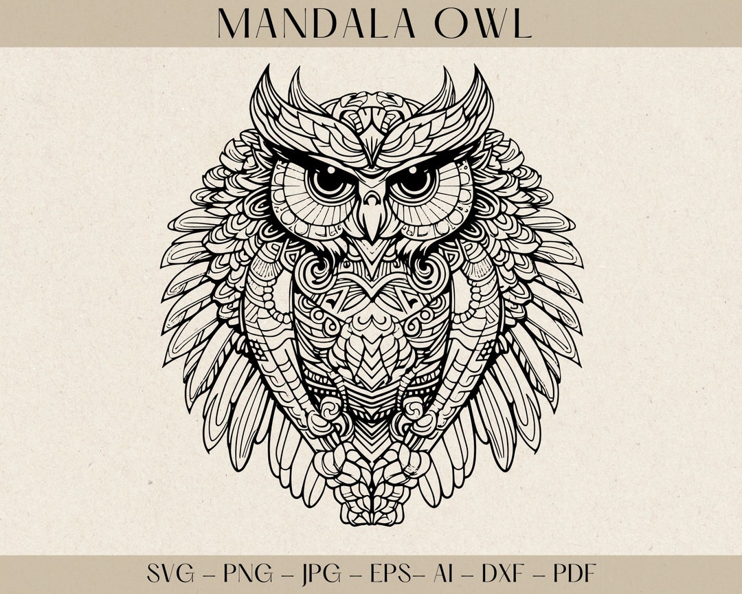 Owl Mandala SVG, Mandala Owl Svg, Owl Svg, Owl Clipart, Owl Tattoo, Owl ...