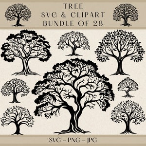 Baum-Svg, Baum-Svg-Bundle, Baum-Png, Baum-Clipart, Baum-Vektor, Baum-Silhouette, Baum des Lebens, Eiche Baum-Svg, Eiche-Svg, Wald-Svg