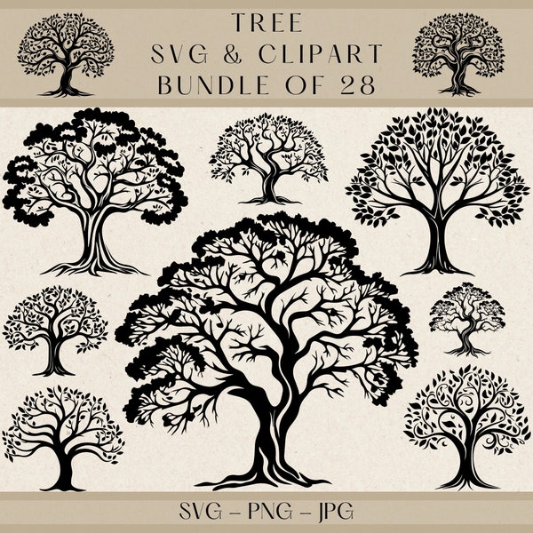 Tree Svg, Tree Svg Bundle, Tree Png, Tree Clipart, Tree Vector, Tree Silhouette, Tree of Life Svg, Oak Tree Svg, Oak Svg, Forest Svg