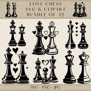 Love Chess Svg, Chess Svg, Love Svg, Romantic Svg, King Svg, Queen Svg ...