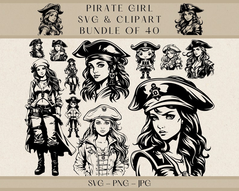 Pirate Girl Svg, Female Pirate Svg, Pirate Svg, Buccaneer SVG, Girl Svg ...
